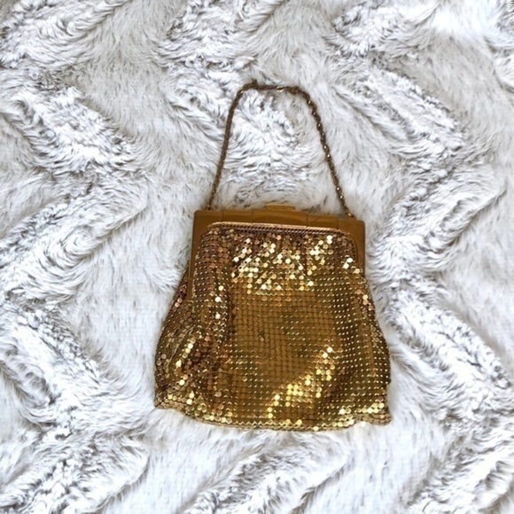 Whiting & Davis Gold Metal Mesh Handbag